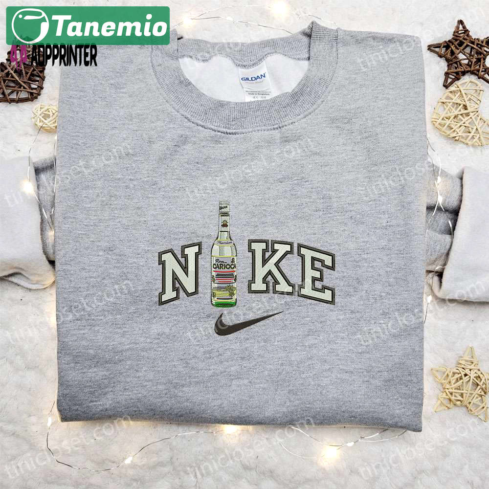 Nike embroidered shirt: carioca bottle x favorite drink inspired design Embroidered Shirt