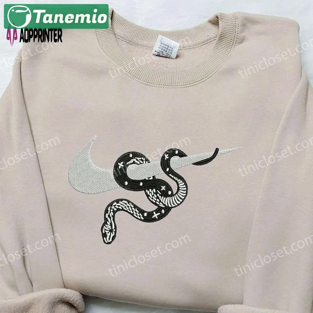 Nike embroidered snake skeleton sweatshirt: animal inspired shirt Embroidered Shirt