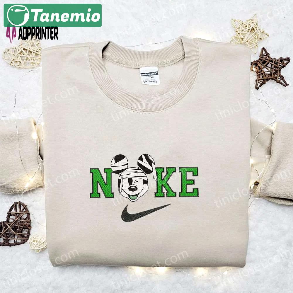 Nike halloween x mickey mouse mummy sweatshirt: disney embroidered shirt best halloween gift ideas Embroidered Shirt