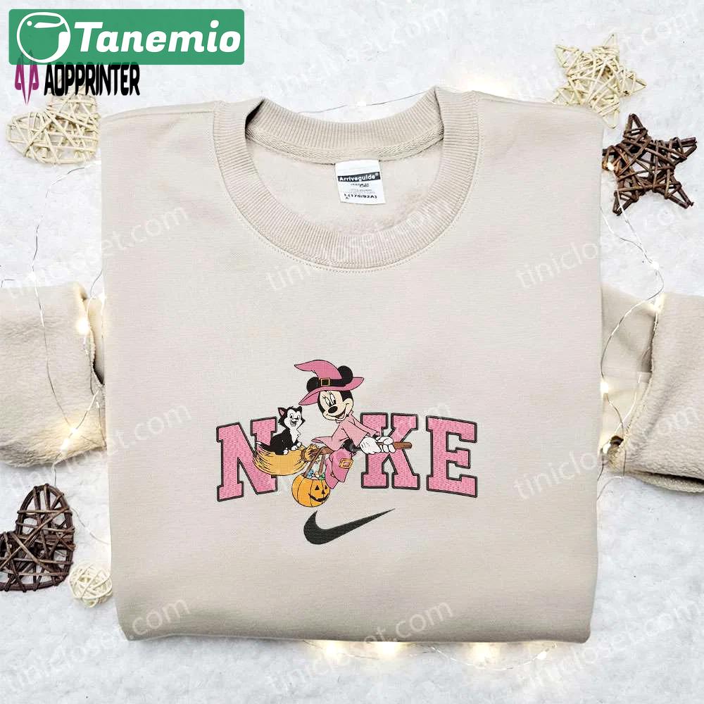 Nike halloween x minnie mouse witch & cat sweatshirt: best halloween gift ideas Embroidered Shirt