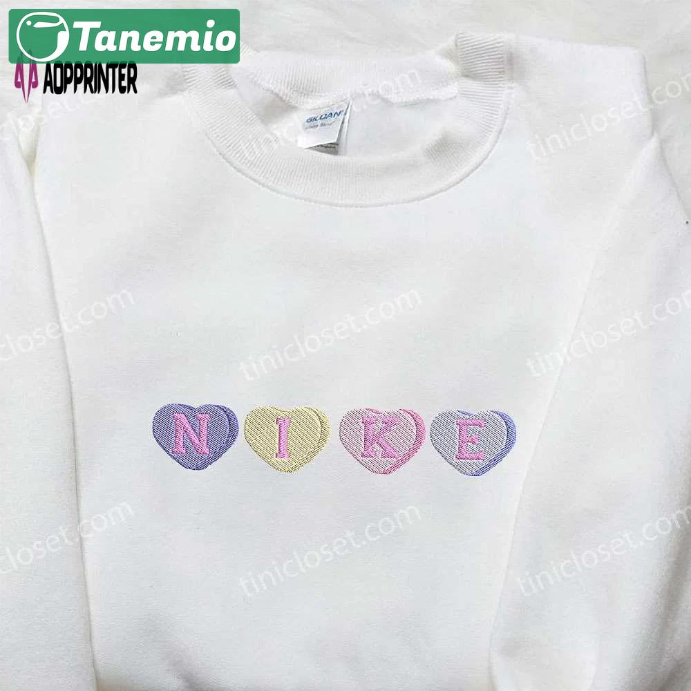 Nike heart love embroidered sweatshirt: perfect valentine s day gift for her Embroidered Shirt