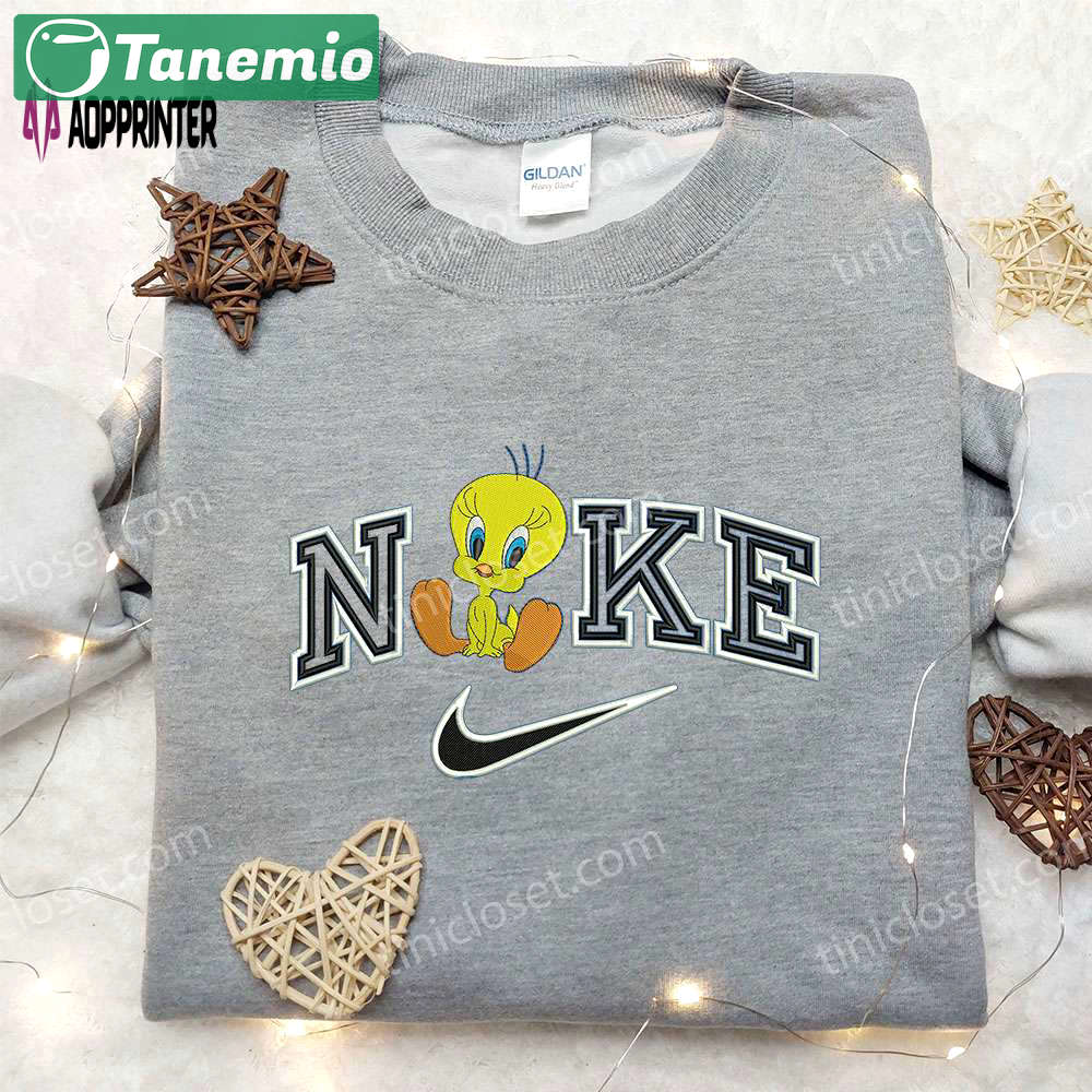 Nike inspired embroidered hoodie & shirt: tweety x looney tunes limited edition Embroidered Shirt