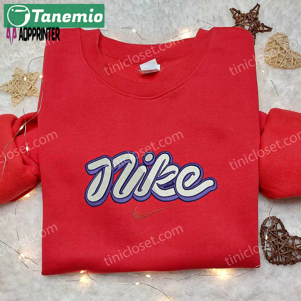 Nike inspired embroidered sweatshirt: cool shirt perfect family gift Embroidered Shirt