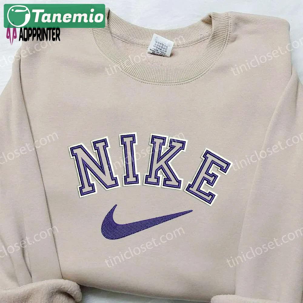 Nike inspired embroidered sweatshirt: perfect family gift with style Embroidered Shirt