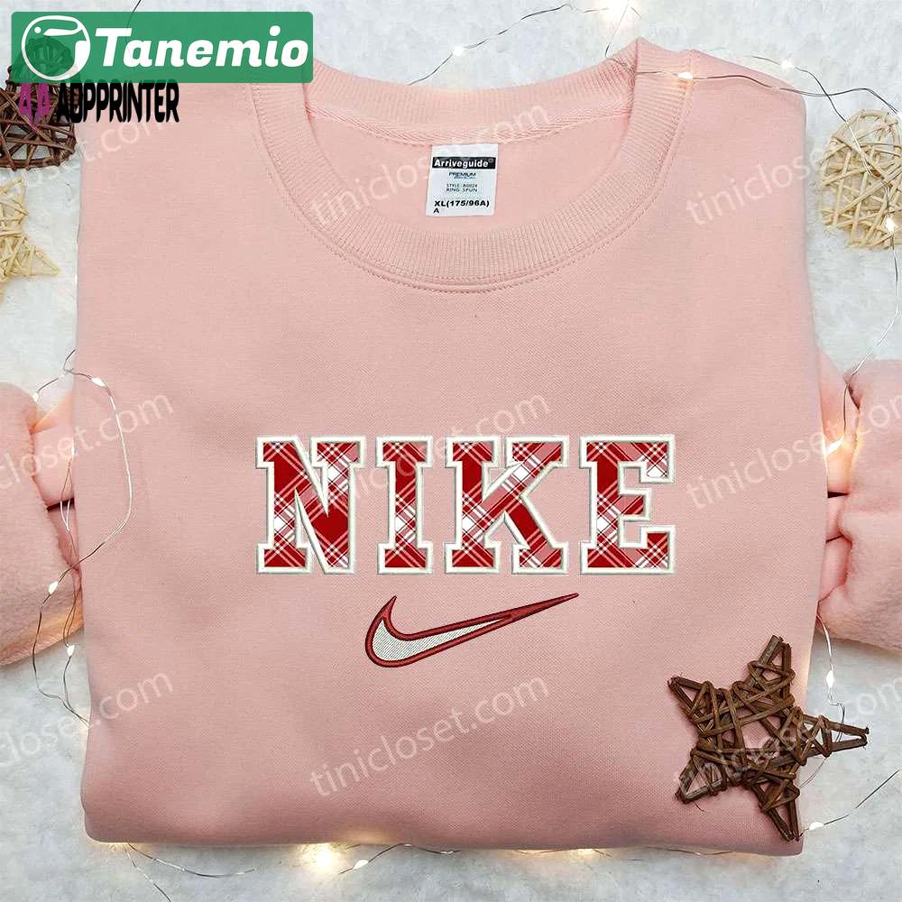 Nike inspired embroidered sweatshirt: stright applique perfect birthday gift for family Embroidered Shirt