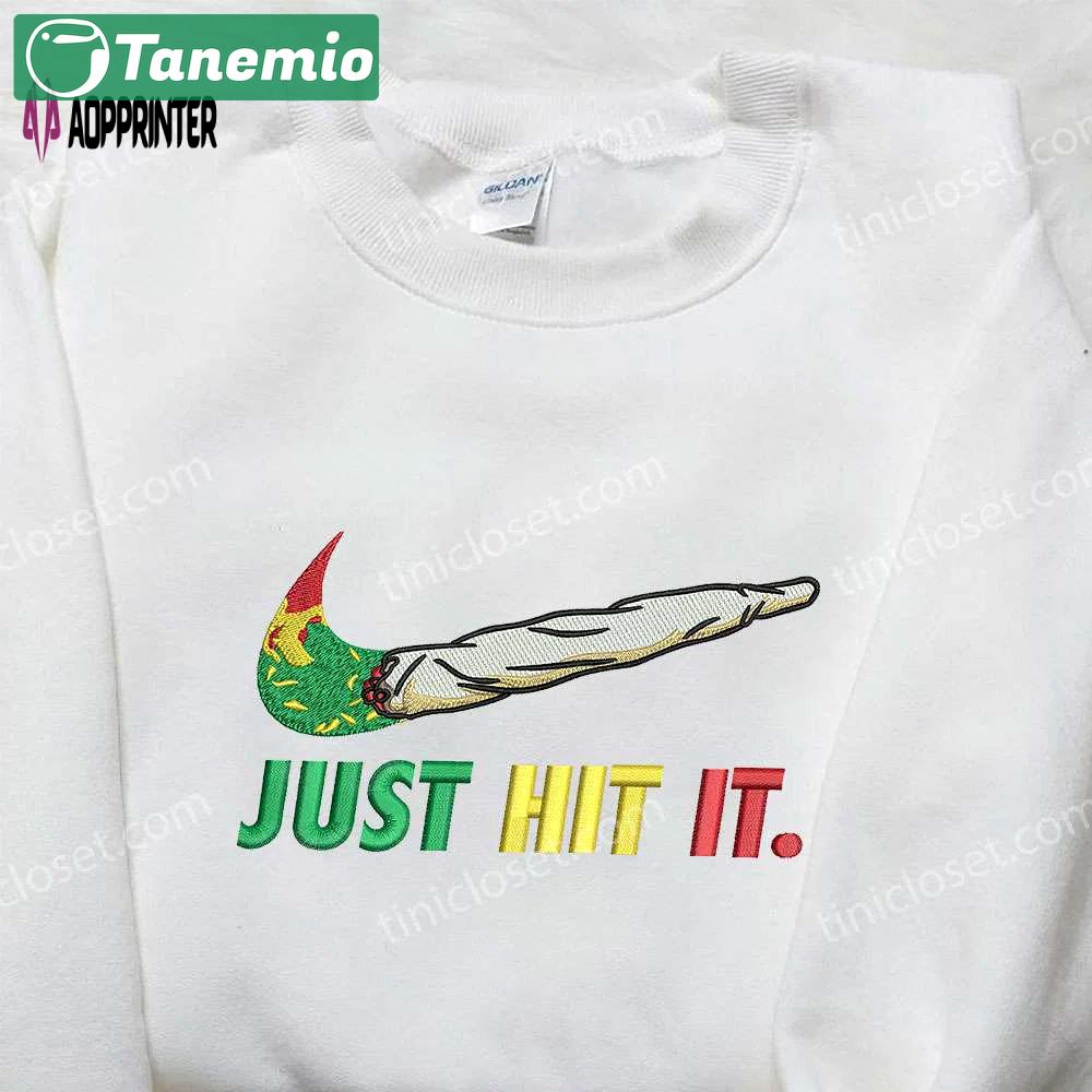 Nike just hit it embroidered shirt: best family gift nike inspired design Embroidered Shirt