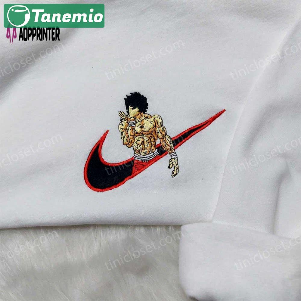 Nike swoosh baki embroidered sweatshirt – anime grappler shirt & hoodie Embroidered Shirt