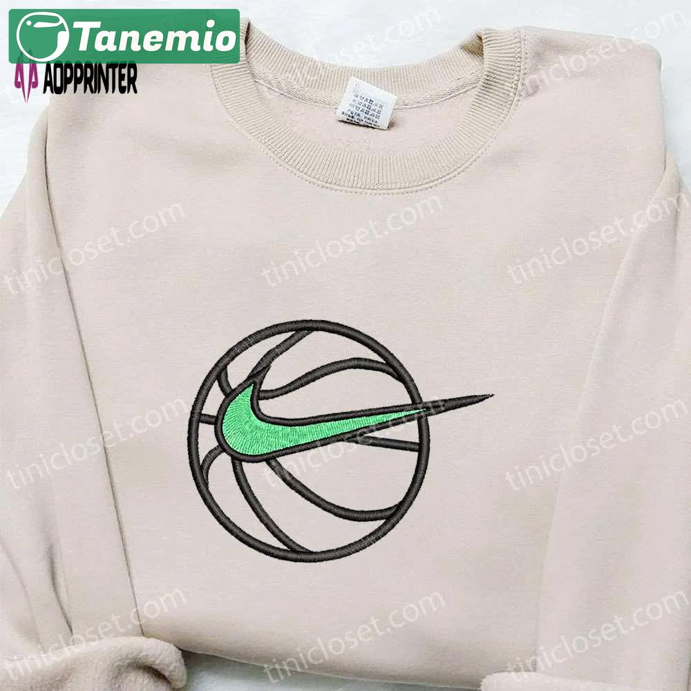 Nike swoosh basketball sweatshirt: nba sport embroidered shirt inspired nike shirt Embroidered Shirt