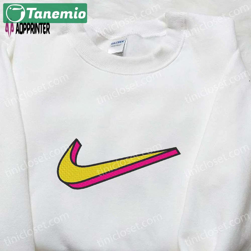 Nike swoosh embroidered shirt: stylish nike inspired gift for family Embroidered Shirt