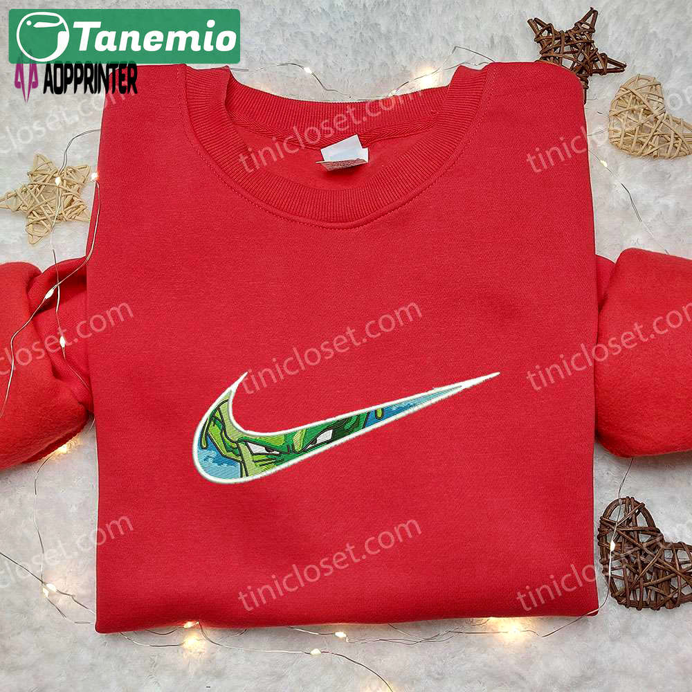 Nike swoosh x piccolo embroidered sweatshirt & dragon ball shirt: nike inspired designs Embroidered Shirt