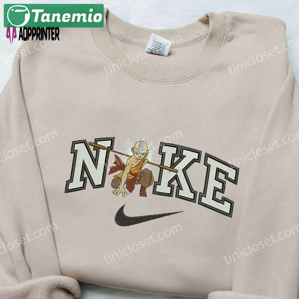 Nike x aang embroidered shirt – avatar the last airbender cartoon apparel Embroidered Shirt