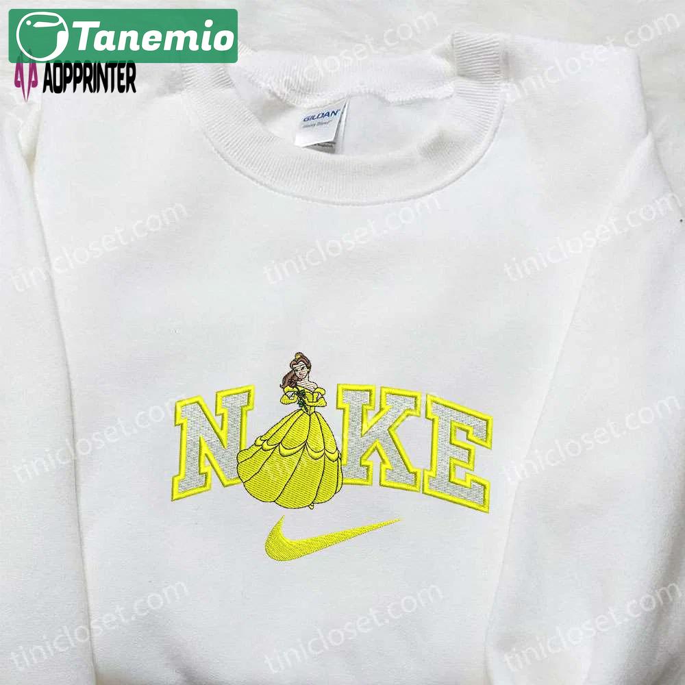 Nike x belle princess beauty and the beast embroidered hoodie – disney sweatshirt nike inspired shirt Embroidered Shirt
