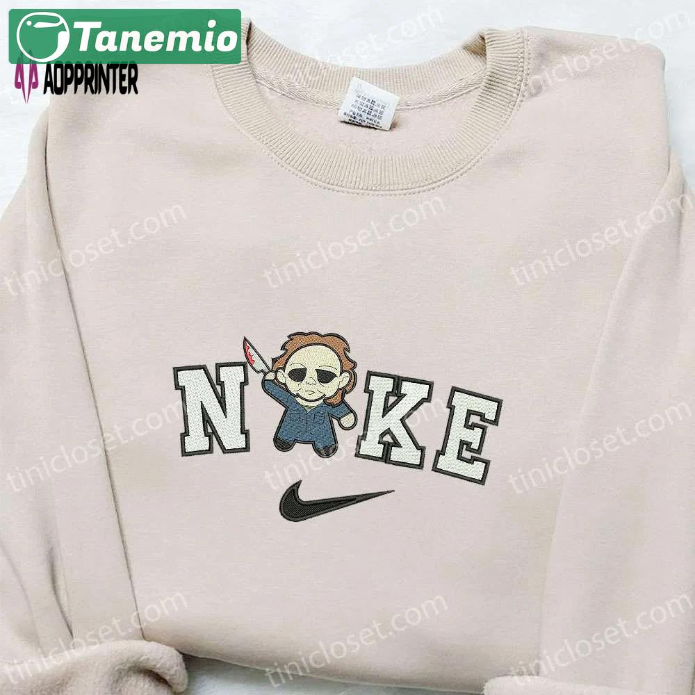 Nike x chibi michael myers embroidered shirt: horror movie inspired attire Embroidered Shirt