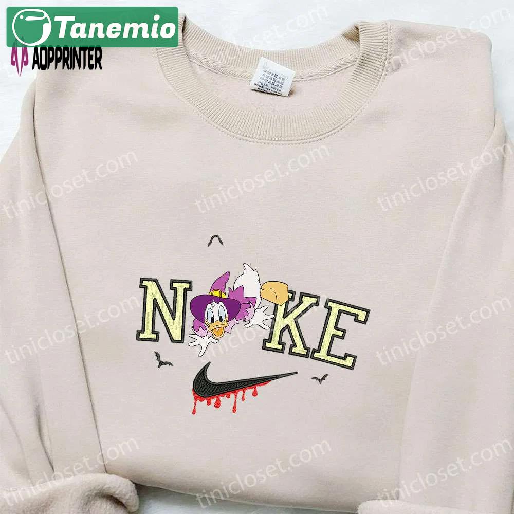 Nike x daisy duck halloween embroidered sweatshirt – disney characters shirt best halloween gift ideas for family Embroidered Shirt