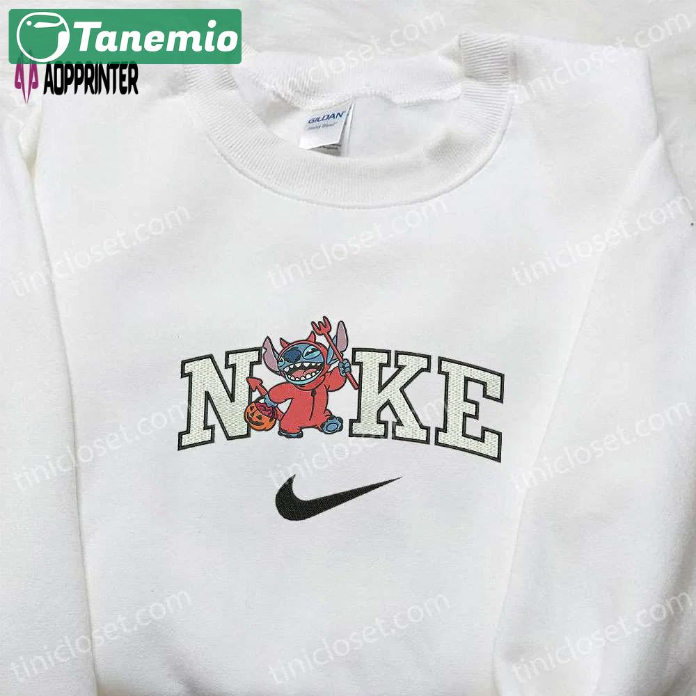 Nike x devil stitch embroidered sweatshirt: disney halloween hoodie & adorable shirt Embroidered Shirt