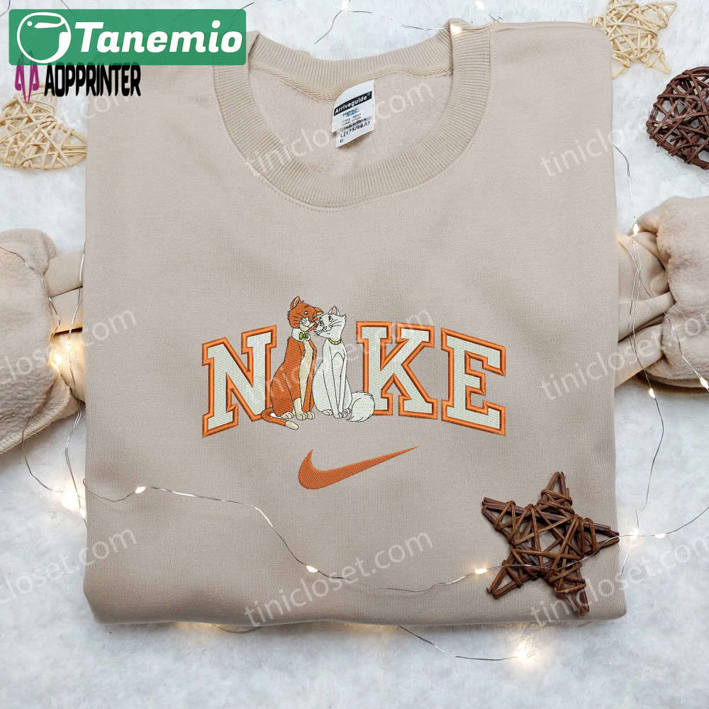 Nike x disney aristocats embroidered shirt – disneyland family shirt nike inspired Embroidered Shirt