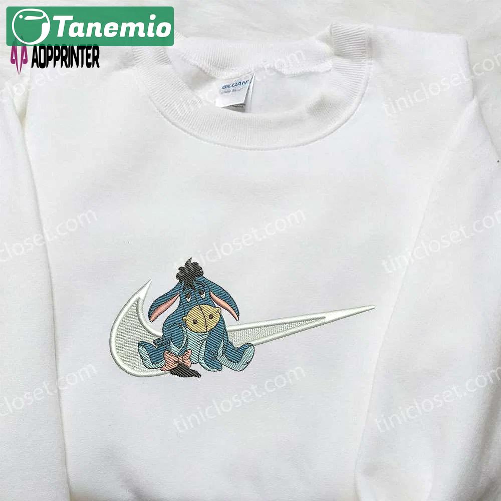 Nike x eeyore swoosh & winnie the pooh embroidered shirt: custom nike design Embroidered Shirt