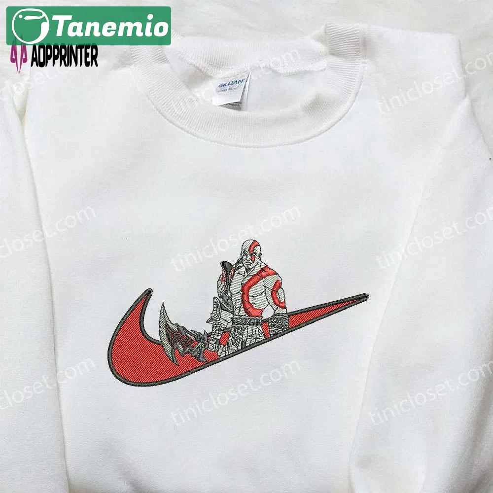Nike x gow god of war embroidered shirt: custom cool design Embroidered Shirt