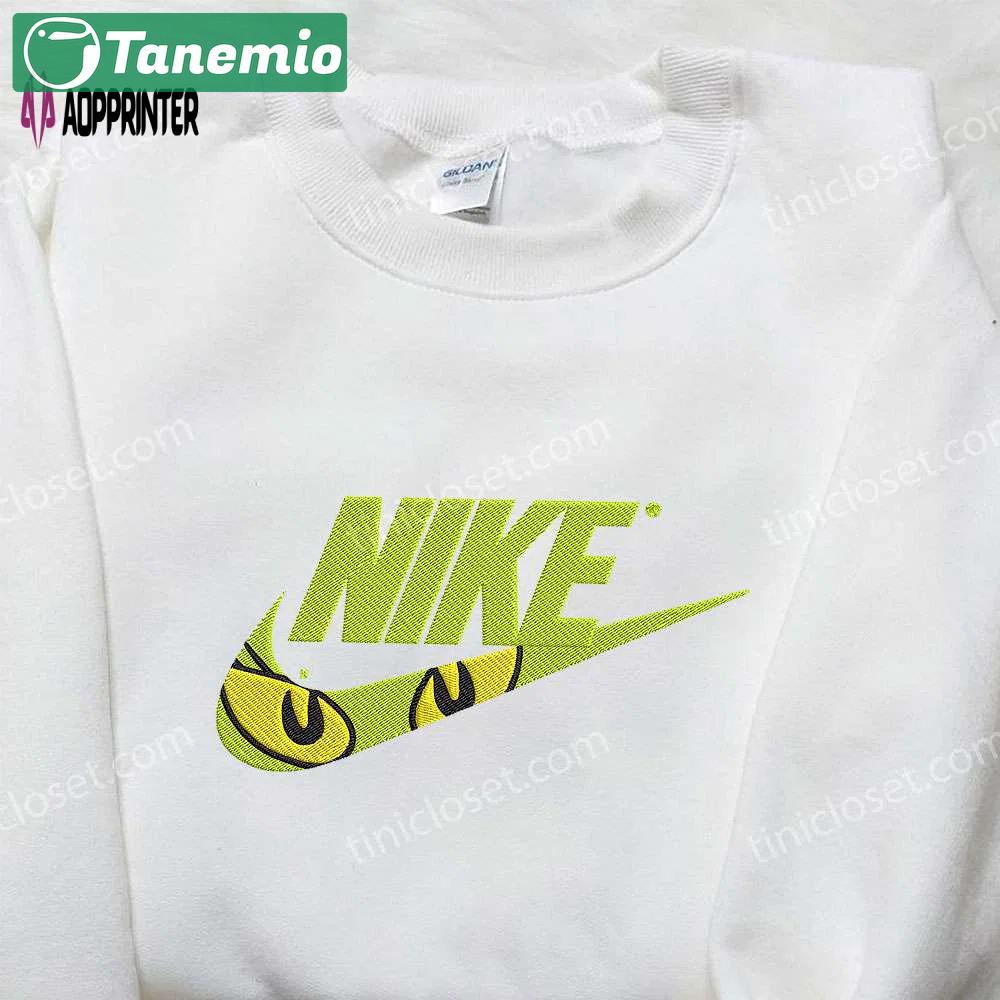 Nike x grinch eyes embroidered shirt: funny and stylish grinch embroidered shirt Embroidered Shirt