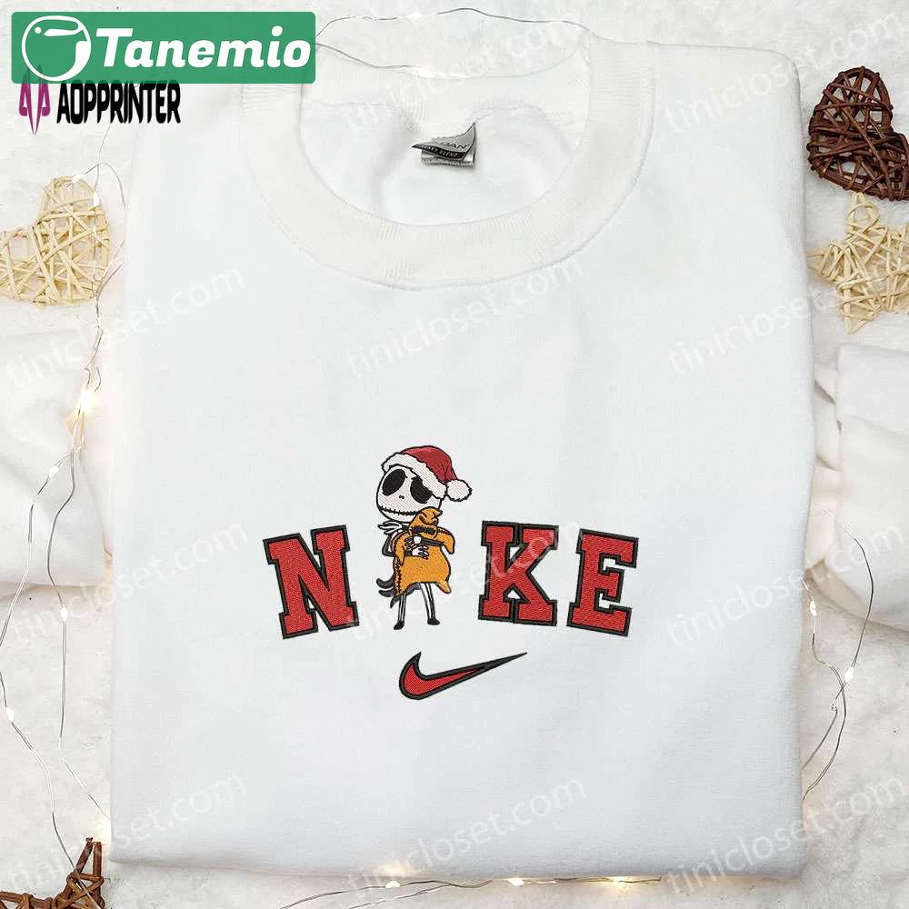 Nike x jack skellington christmas hat sweatshirt: nightmare before christmas hoodie & inspired t-shirt Embroidered Shirt