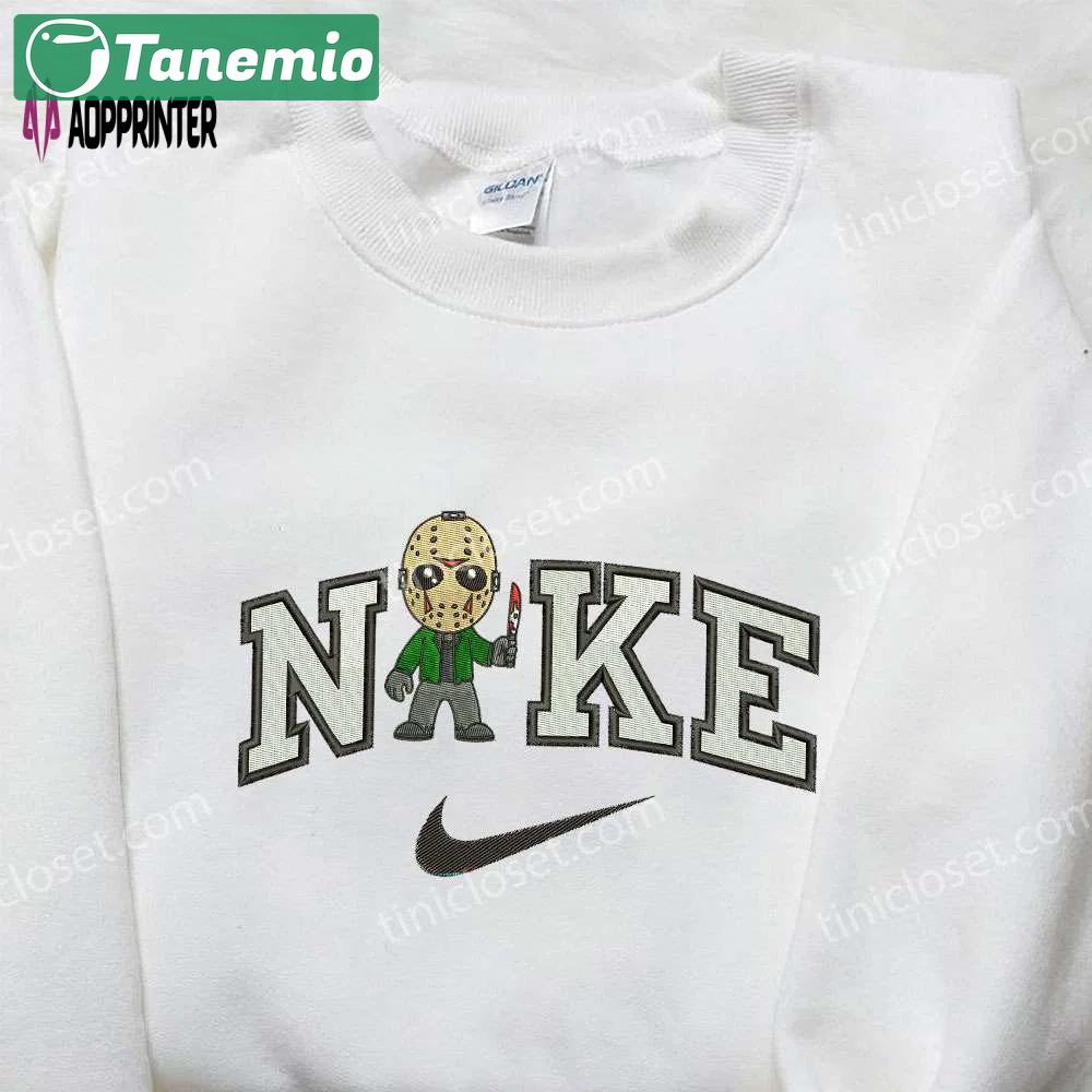 Nike x jason voorhees embroidered shirt – best horror movie halloween gift Embroidered Shirt