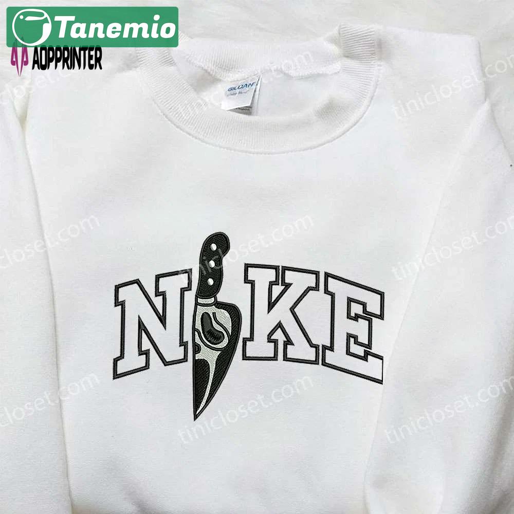 Nike x knife scream embroidered shirt: spooky halloween inspiration Embroidered Shirt