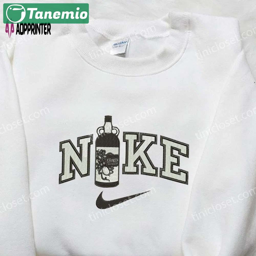 Nike x kraken rum bottle & favor drinking custom embroidered shirt Embroidered Shirt