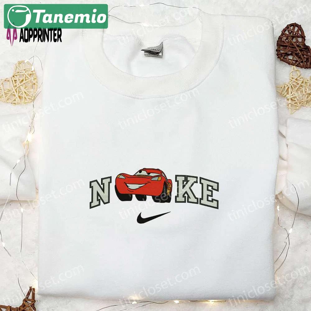 Nike x lightning mcqueen embroidered shirt: disney characters sweatshirt & inspired hoodie Embroidered Shirt