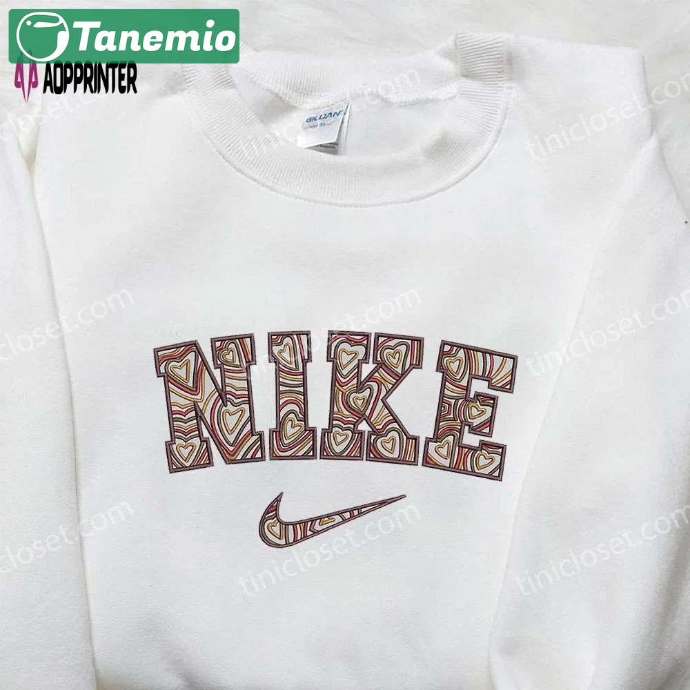 Nike x love pattern embroidered shirt – best valentine s day gift Embroidered Shirt