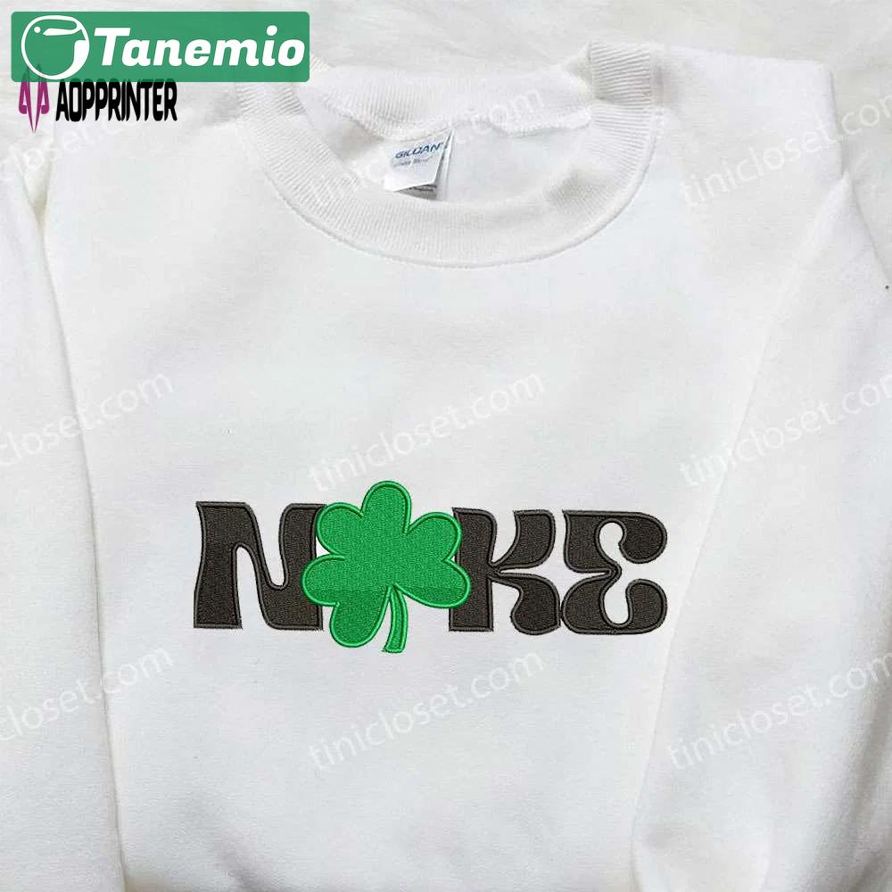 Nike x lucky grass embroidered shirt: custom nike gift for family Embroidered Shirt