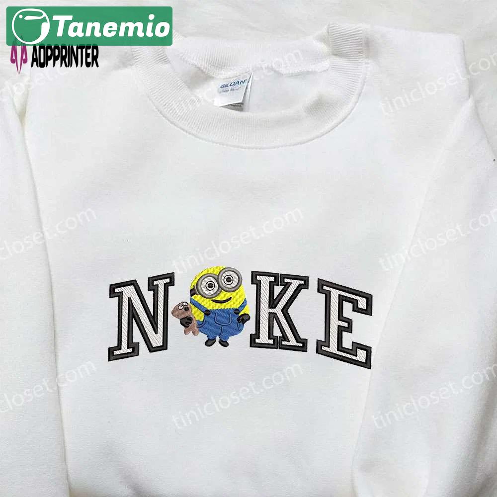 Nike x minion bob hoodie with teddy bear embroidery: cartoon inspired sweatshirt & t-shirt Embroidered Shirt