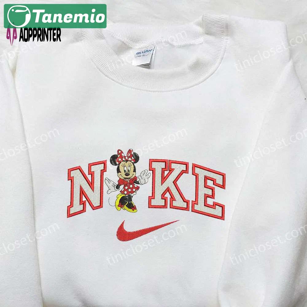 Nike x minnie mouse embroidered sweatshirt: disney hoodie & t-shirt collection Embroidered Shirt