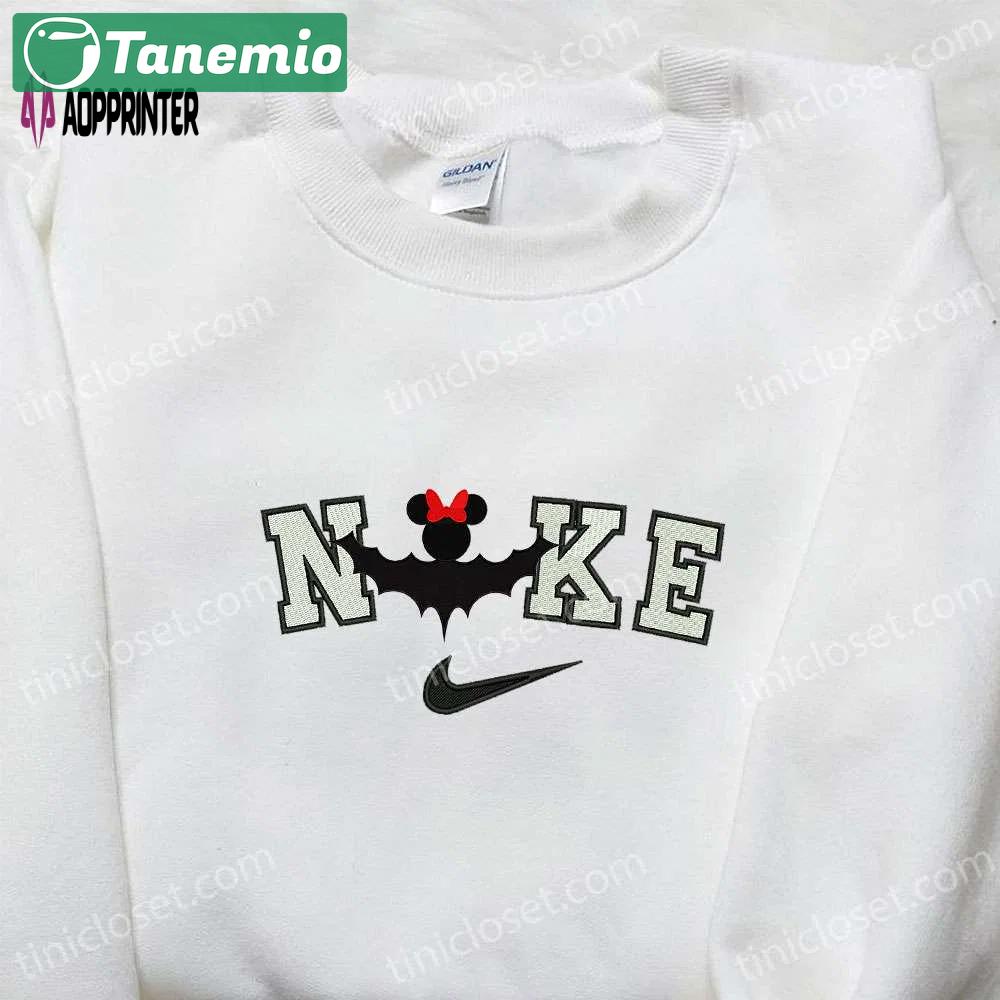 Nike x minnie mouse halloween embroidered shirt: disney inspired spooky & stylish Embroidered Shirt