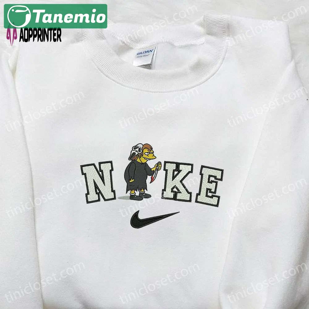 Nike x nelson munts halloween & the simpsons embroidered shirt – nike inspired design Embroidered Shirt