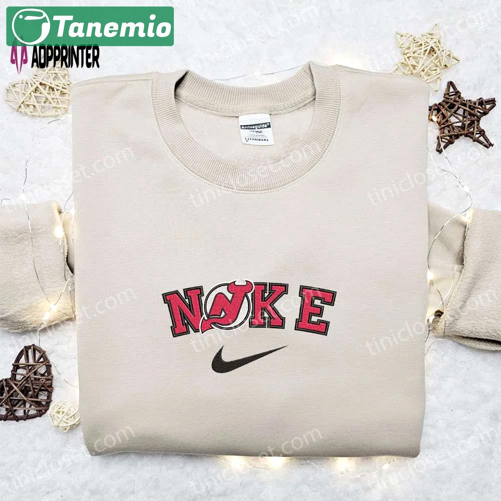 Nike x new jersey devils embroidered t-shirt – sports inspired tee Embroidered Shirt