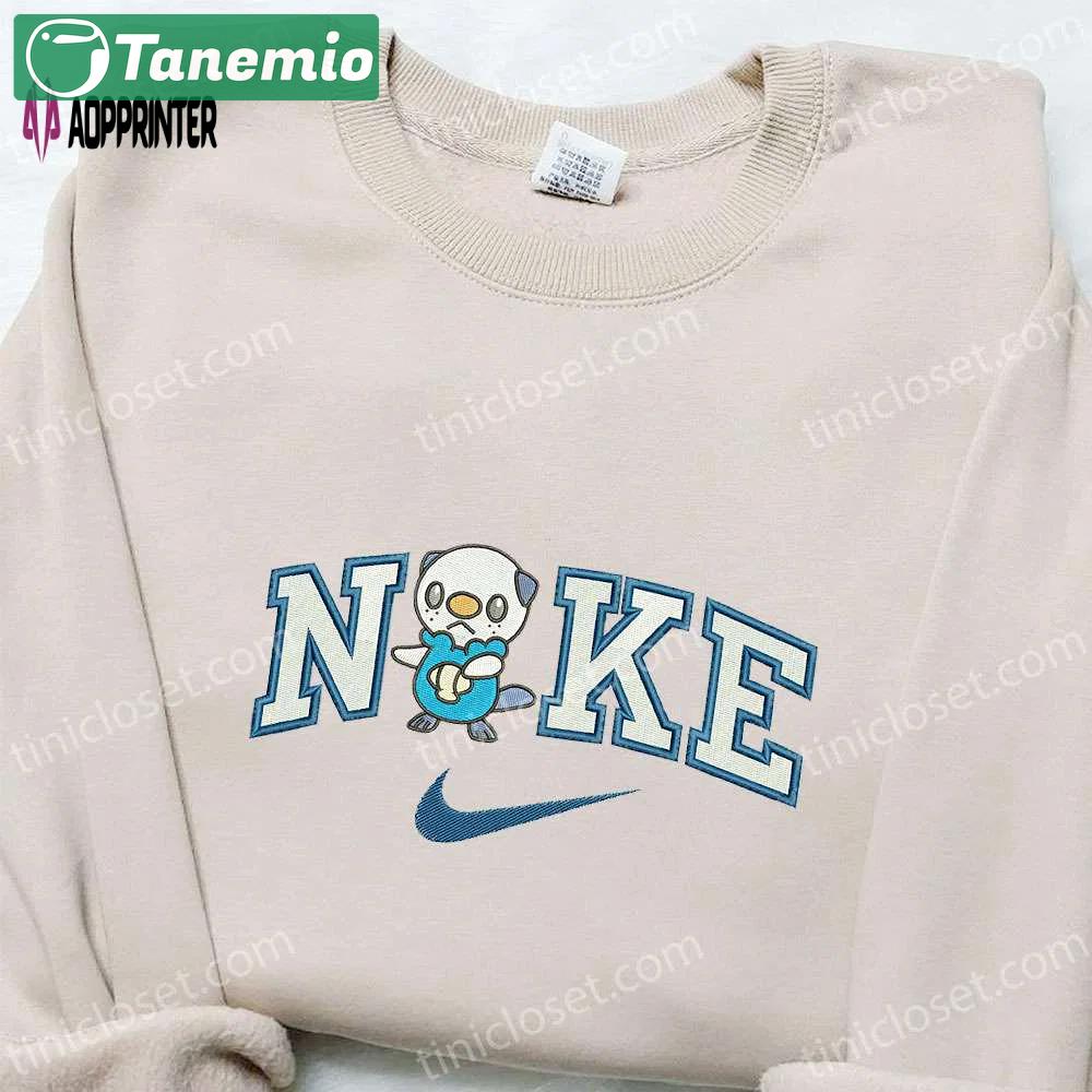 Nike x oshawott embroidered hoodie pokemon sweatshirt & t-shirt: stylish nike-inspired apparel Embroidered Shirt
