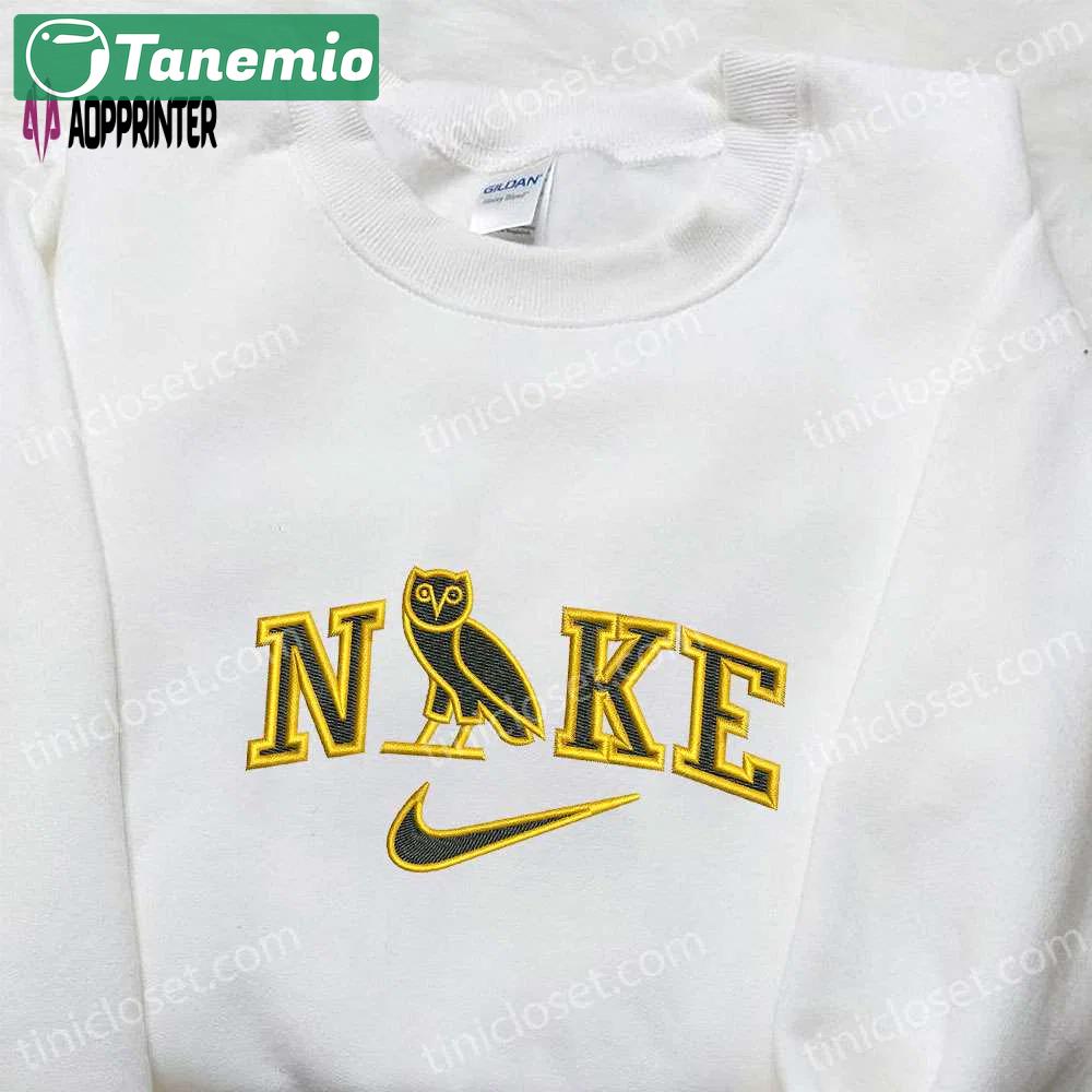 Nike x owl ovo embroidered hoodie & custom shirt: inspired nike t-shirt Embroidered Shirt