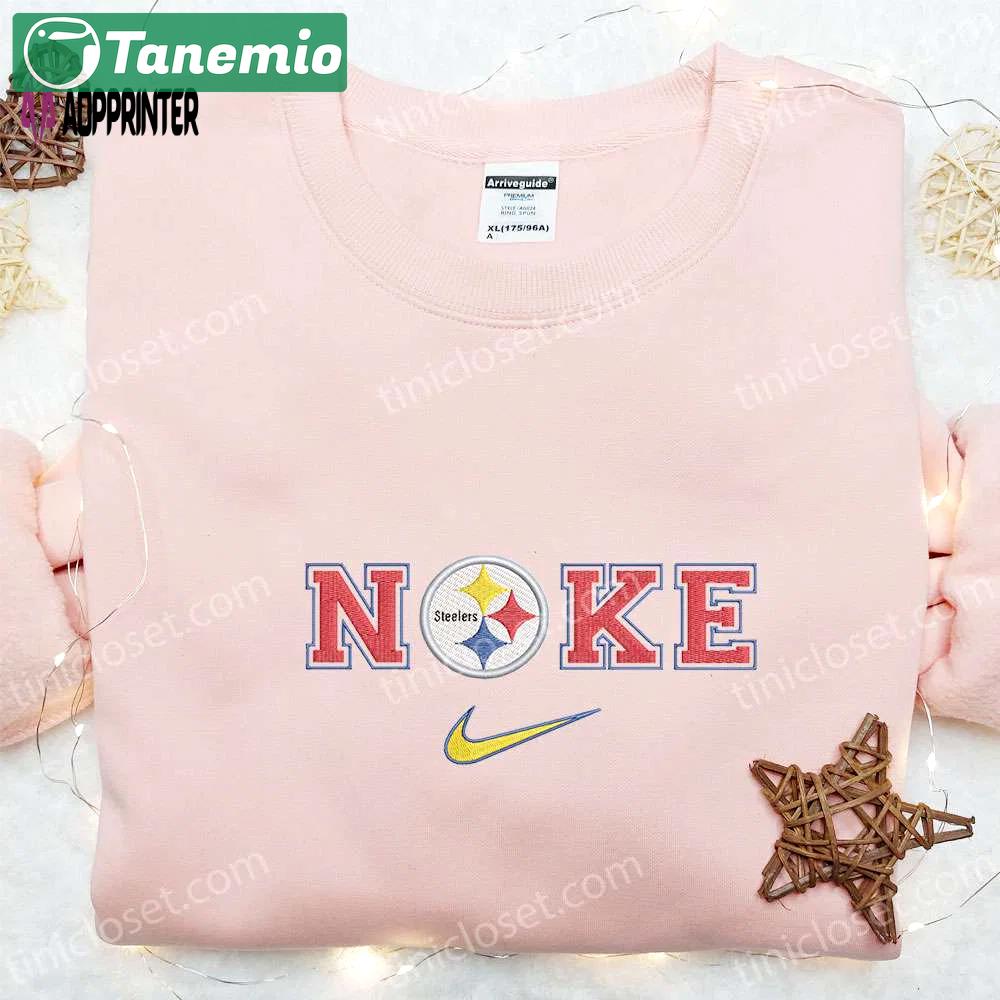 Nike x pittsburgh steelers logo embroidered t-shirt – nfl sports tee nike inspired shop now! Embroidered Shirt