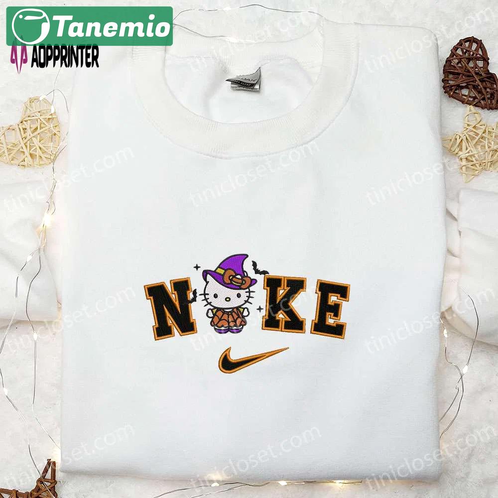 Nike x spooky witch hello kitty shirt: halloween embroidered sweatshirt & cute anime hoodie Embroidered Shirt
