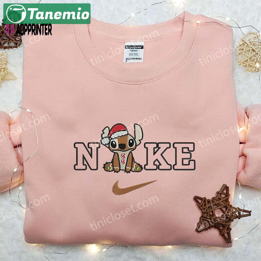 Nike x stitch gingerbread embroidered sweatshirt: best christmas gift – nike inspired shirt Embroidered Shirt