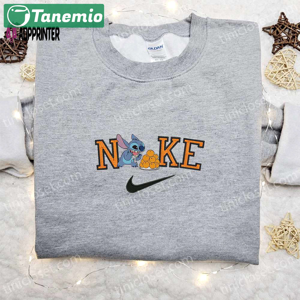 Nike x stitch hungry embroidered sweatshirt: disney shirt best birthday gift ideas Embroidered Shirt