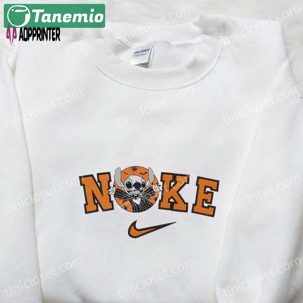 Nike x stitch jack skellington embroidered shirt: cool halloween inspired tee Embroidered Shirt