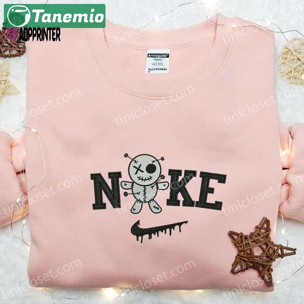 Nike x thinking of you voodoo doll embroidered shirt: best halloween gift for family Embroidered Shirt
