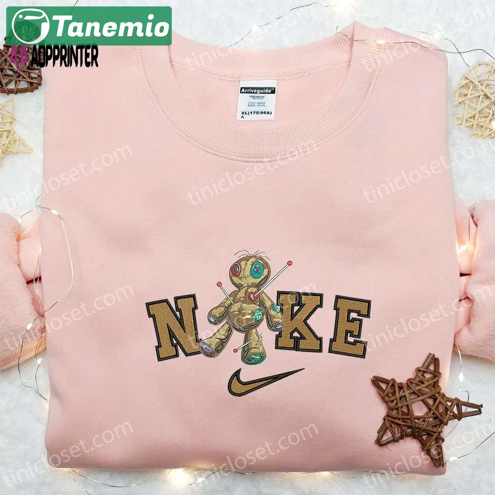 Nike x voodoo doll embroidered hoodie: spooky halloween sweatshirt best family gift Embroidered Shirt