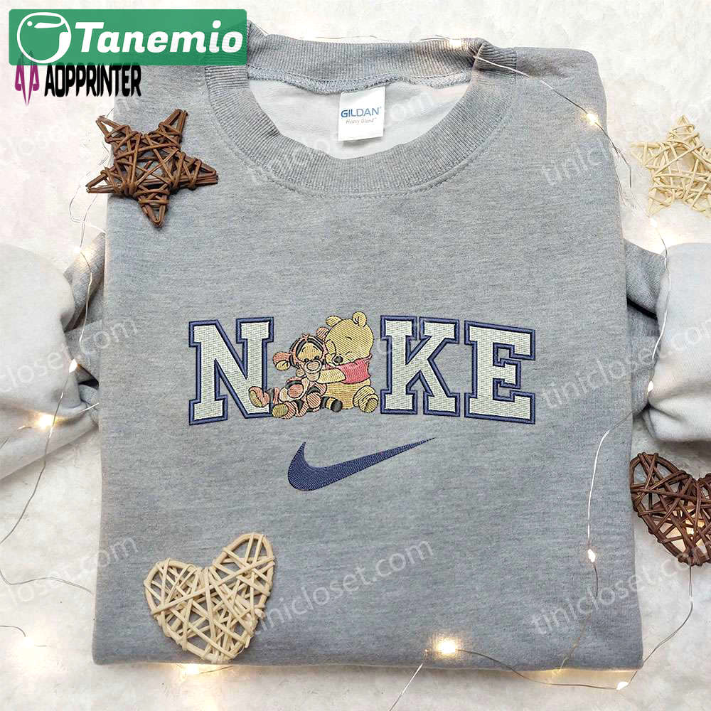 Nike x winnie the pooh & tigger sweatshirt: embroidered inspired shirt Embroidered Shirt