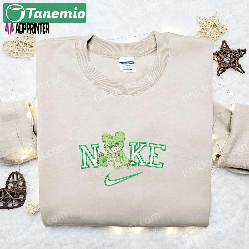 Nike x zombie bear embroidered sweatshirt – cool halloween hoodie & t-shirt Embroidered Shirt