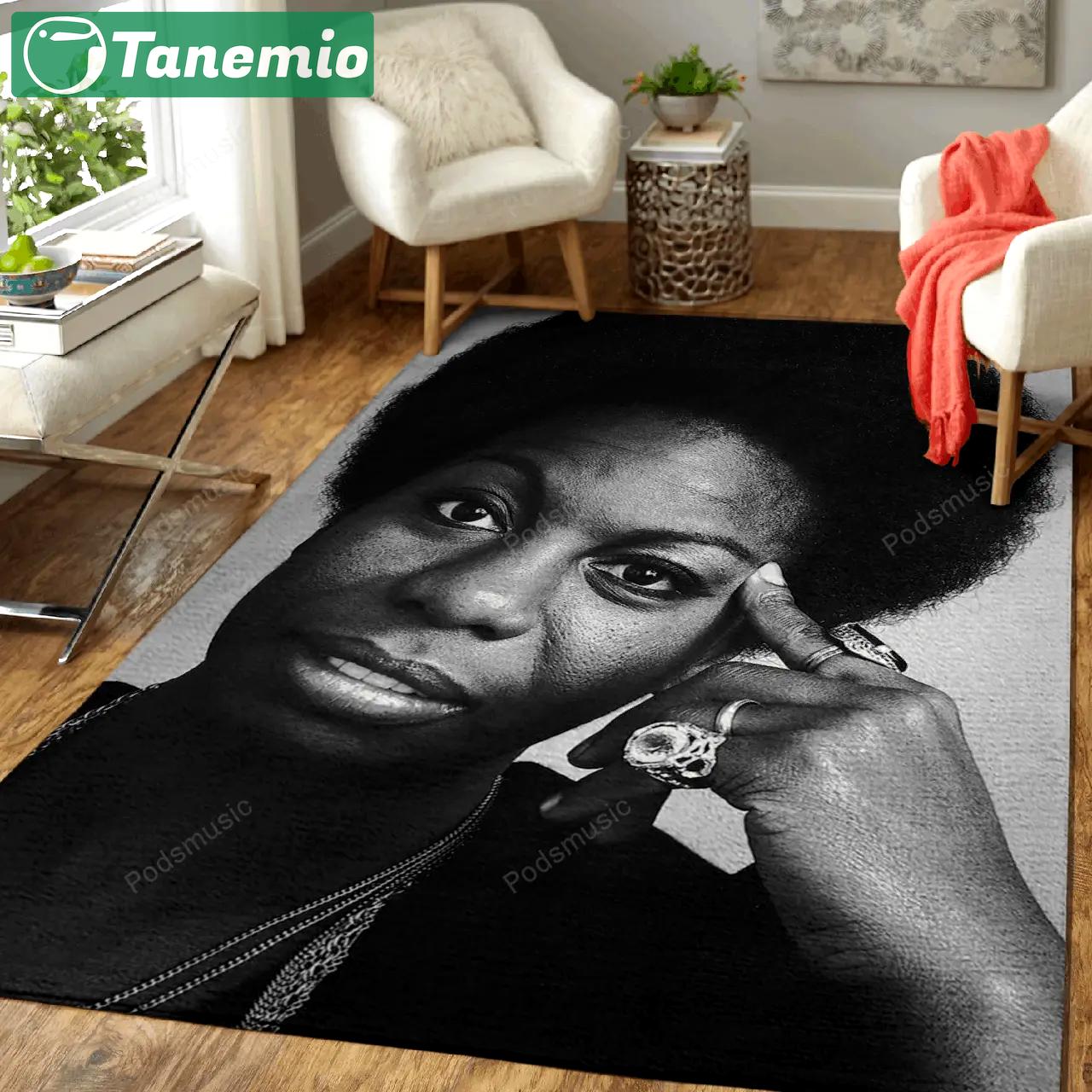 Nina simone artwork print celebrities collection art for fans area rug living room carpet rug regtangle carpet floor decor home decor Rectangle Rug