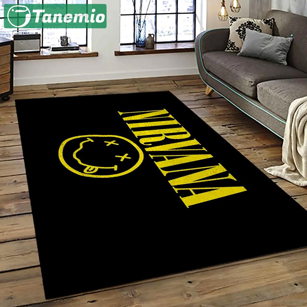 Nirvana rock band punk rock music retangle carpet area rug home decor best gift for fan and friends nv64 Rectangle Rug