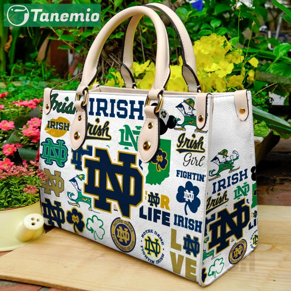 Notre dame fighting irish 1 leather handbag gift for women 4520 Women Leather Hand Bag