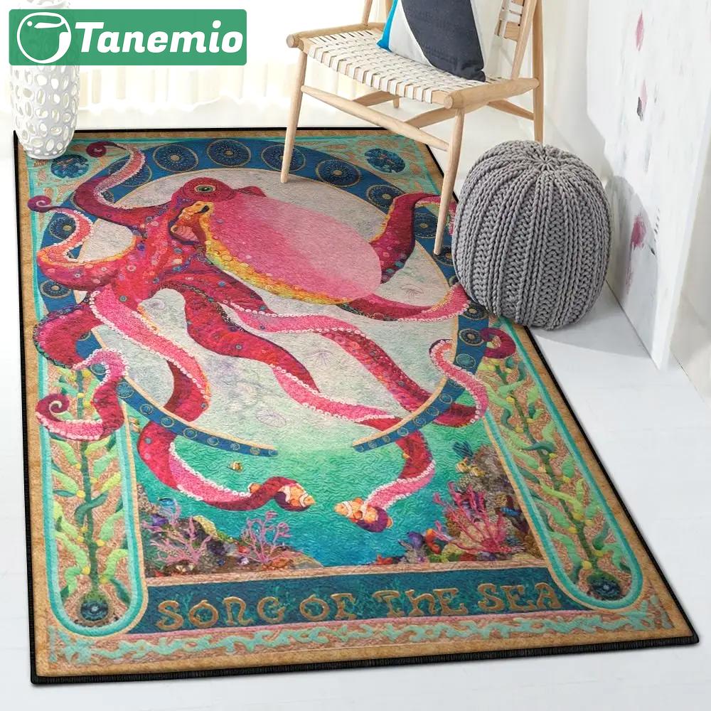 Octopus dining room rug, octopus rug Rectangle Rug